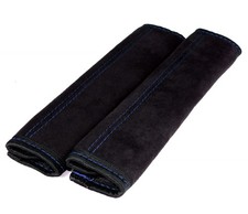 2x Ochraniacz pasa miękki aksamitny czarny szew niebieski ochraniacz na pasek pas bezpieczeństwa