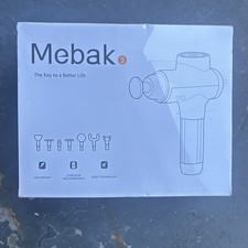 Mebak 3 Percussion Massage Gun, Cordless Rechargeable Quiet, White, 6 Heads