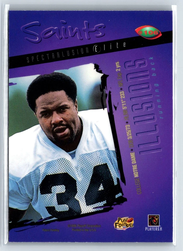 1996 Playoff Illusions Spectralusion Elite #106 Ray Zellars - Image 2 of 2