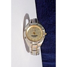 Fossil Outback Bowl 2003 Women's Wrist Watch Two-Tone Pearl Face New Battery