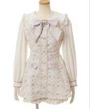 Liz Lisa Monogram Ribbon Tweed Setup Women's Size M Stylish Elegant Japan