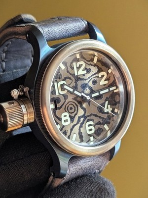 Zlatoust Blue Zirconium Titanium w/Timascus Dial 46 Made Automatic Watch Unique