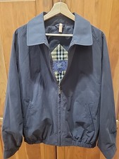 Vintage Burberrys Jacket Mens M Black Harrington Bomber Cotton Made USA 90s NICE