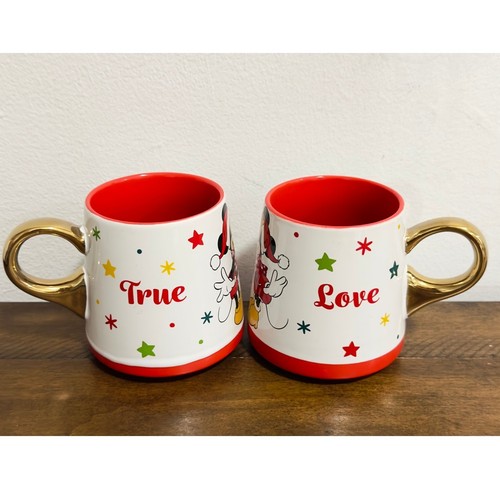 Nuovo con etichette: Disney - Tazze Topolino e Minnie, Natale, True Love (set di 2)