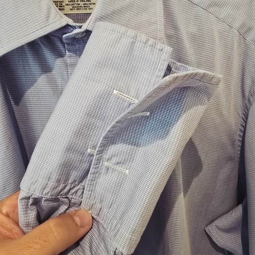 Turnbull & Asser Shirt Classic Blue French Cuff 100% Cotton 17.5” 44cm -2192 - Picture 5 of 7