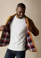 The Normal Brand -Men's Brightside Flannel Jacket. Color: Gold. Size Large *New*