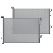 2-Pack Gray Retractable Baby Gates 33 x 55 Mesh Safety Gate for Stairs  Pets
