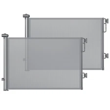 2-Pack Gray Retractable Baby Gates 33 x 55 Mesh Safety Gate for Stairs & Pets