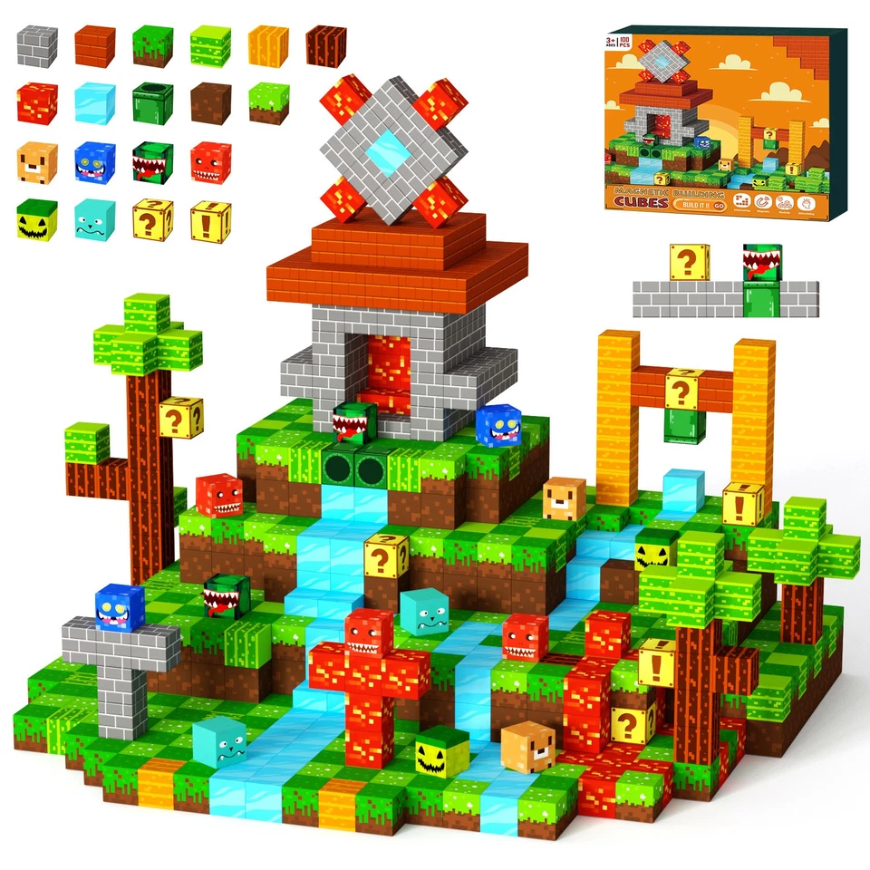 100-800X Magnetic Building Blocks Children Educational Toy Gift for Kids Age 3-8 - Image 4 of 4