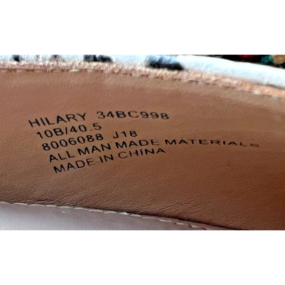 Sandalias Hilary BCBG Estampado Serpiente Puntera Punta de Agujero Talla-10 B, Acento Plateado Foto 4 de 4