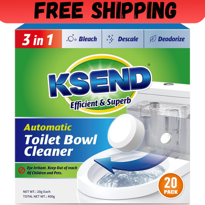 #ad Ksend Automatic Toilet Bowl Cleaner Tablets 20 pcs Bleach Deodorizer Descaler $13.70
