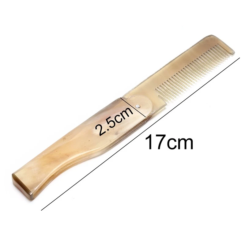Mujer Cuerno de Buey Diente Fino Bolsillo Plegable Peine Todo Tipo de Cabello Barba Must.82 Foto 3 de 4