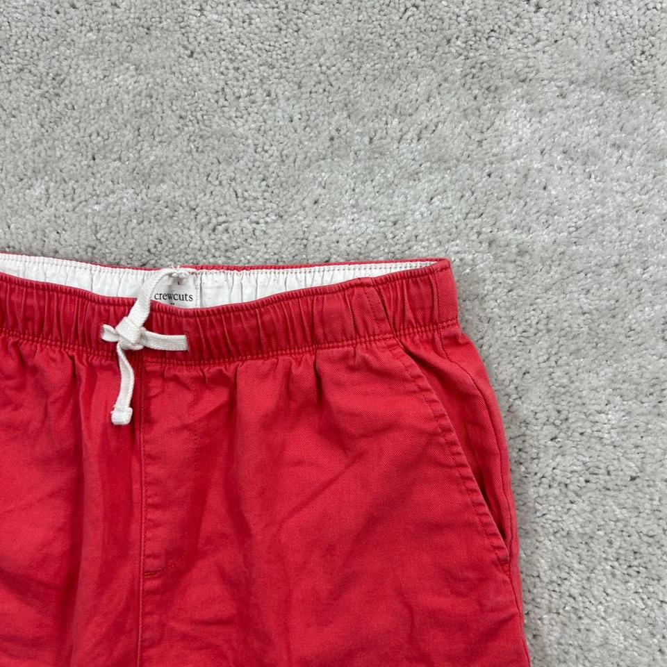 Pantalones Cortos Crewcuts Niños Talla 12 Rojo Claro Frente Plano Tirar de Algodón Bolsillos Chinos Foto 4 de 4