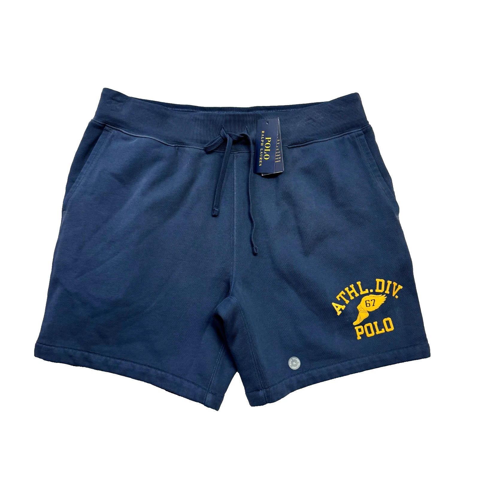 Polo Ralph Lauren Men Navy Athl Div 67 Sweat Shorts XL $125 Logo NWT Cotton New