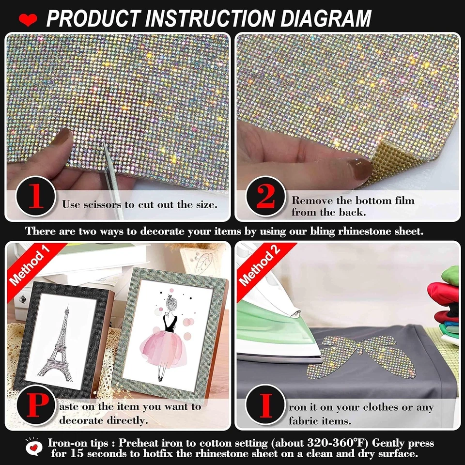 81000-Pc Self-Adhesive Rhinestone Sheet - Crystal AB Glam for Car & Crafts - Image 4 of 4