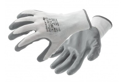 HÖGERT TECHNIK HT5K755-9 GLAN nitrilbeschichtete Schutzhandschuhe weiß/hellgrau