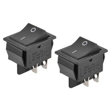 2 x Boat Rocker Switch Black Toggle Switch 4 pins ON/OFF AC 250V/16A 125V/20A