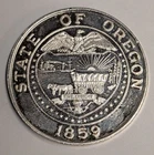 Vintage  1 oz .999 Silver Round ~ 1859 State of Oregon ~ Engravable Bullion