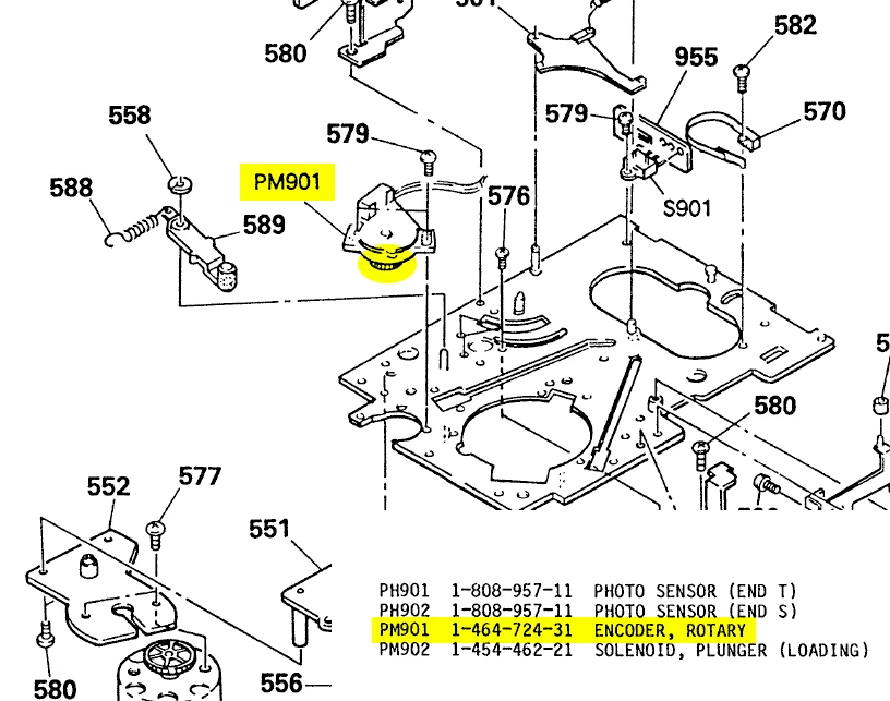 Sony DAT Rotary Encoder 1-464-724-31 Gear - Image 2 of 3