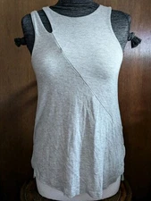 Simple Asymmetric Pale Grey Vest Top River Island UK 10, Double Layer Viscose