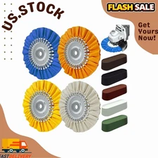 8" Airway Buffing Wheel Kit, 9pcs Aluminum Polishing Wheels with 5/8" Arbor Hole