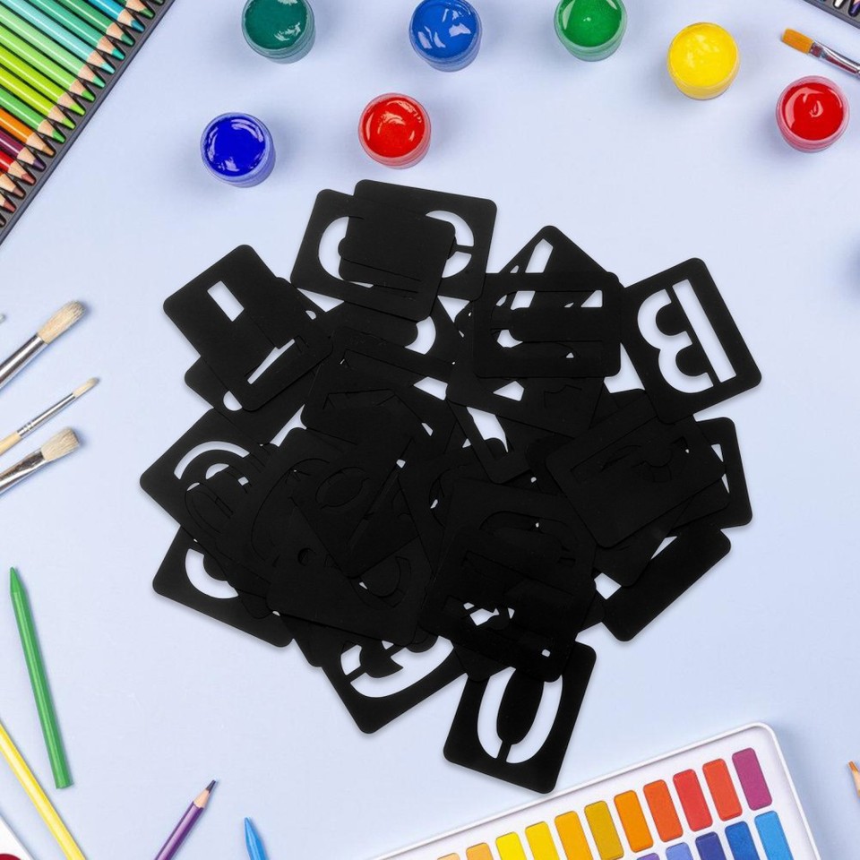 42 Pcs Letter Stencil Alphabet Stencils Diy Hollow Painting Graffiti ...