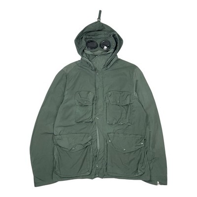 C.P. Company Brillenjacke mehrere Taschen Nylon Chrom Herren Jacke Größe 54 (XL)