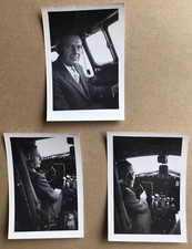 Lot Of 3 Vtg B  W Photographs Pilot Inside Cockpit Of Airplane