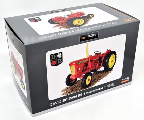UH 1/16 David Brown 950 Implematic 1959 Red Yellow Diecast model Farm Tractor - Picture 2 of 10