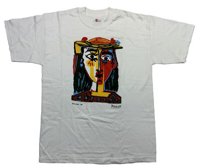 Vintage 2000 Picasso Head of a Woman in a Hat Art T Shirt L 