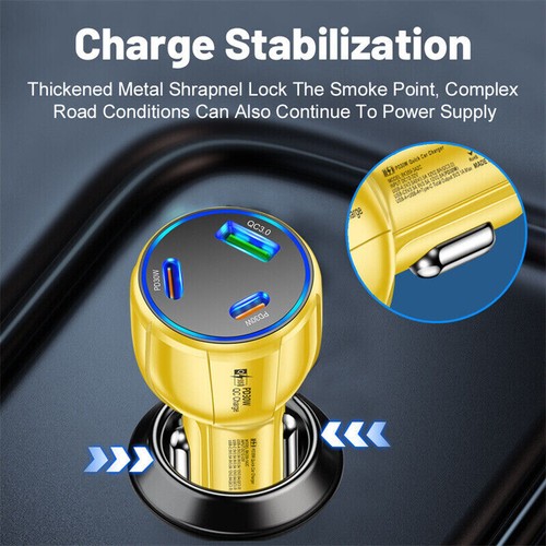 90W Fast Charging Car Charger Type-C Cable For Samsung S24 FE S23 S22 S21 Ultra - Photo 13 sur 26