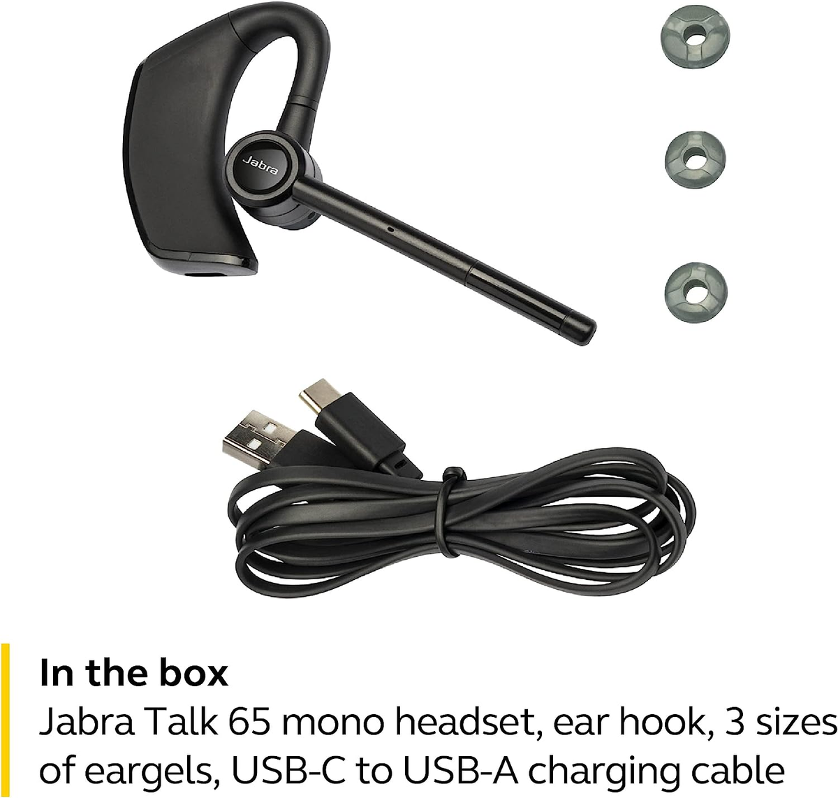 Jabra Talk 65 Mono - Premium Wireless Single Ear Headset - Black