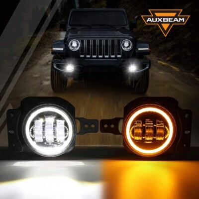 AUXBEAM LED Fog Lights Bumper Driving Lamps for Jeep Wrangler JL JLU 2018-2022