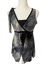Wolff Fording  Co Child XL Dance Black White Tie Dye Ombre Jazz Lyrical Top