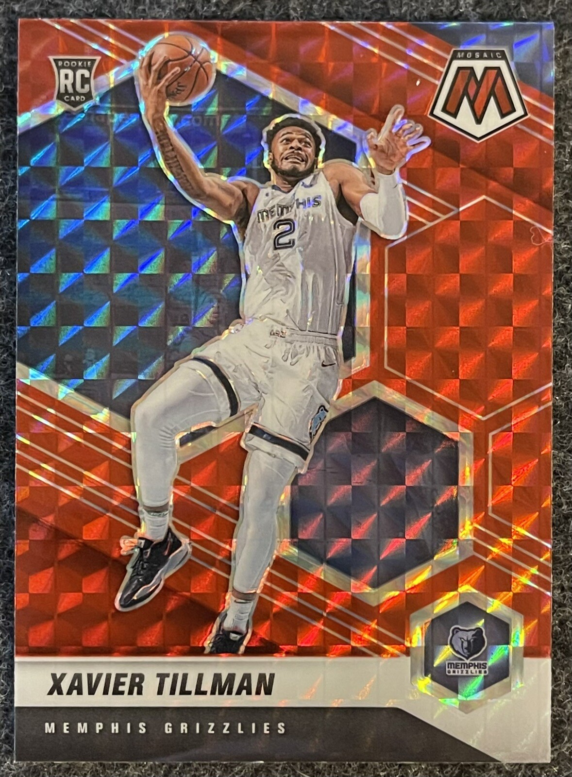 2020-21 Panini Mosaic Xavier Tillman Red Prizm #213 Rookie Card RC