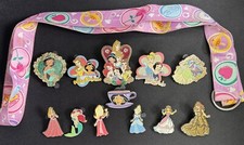 Disney Princesses Trading Pins 12 . Including 1st Release, Hidden  Lanyard.