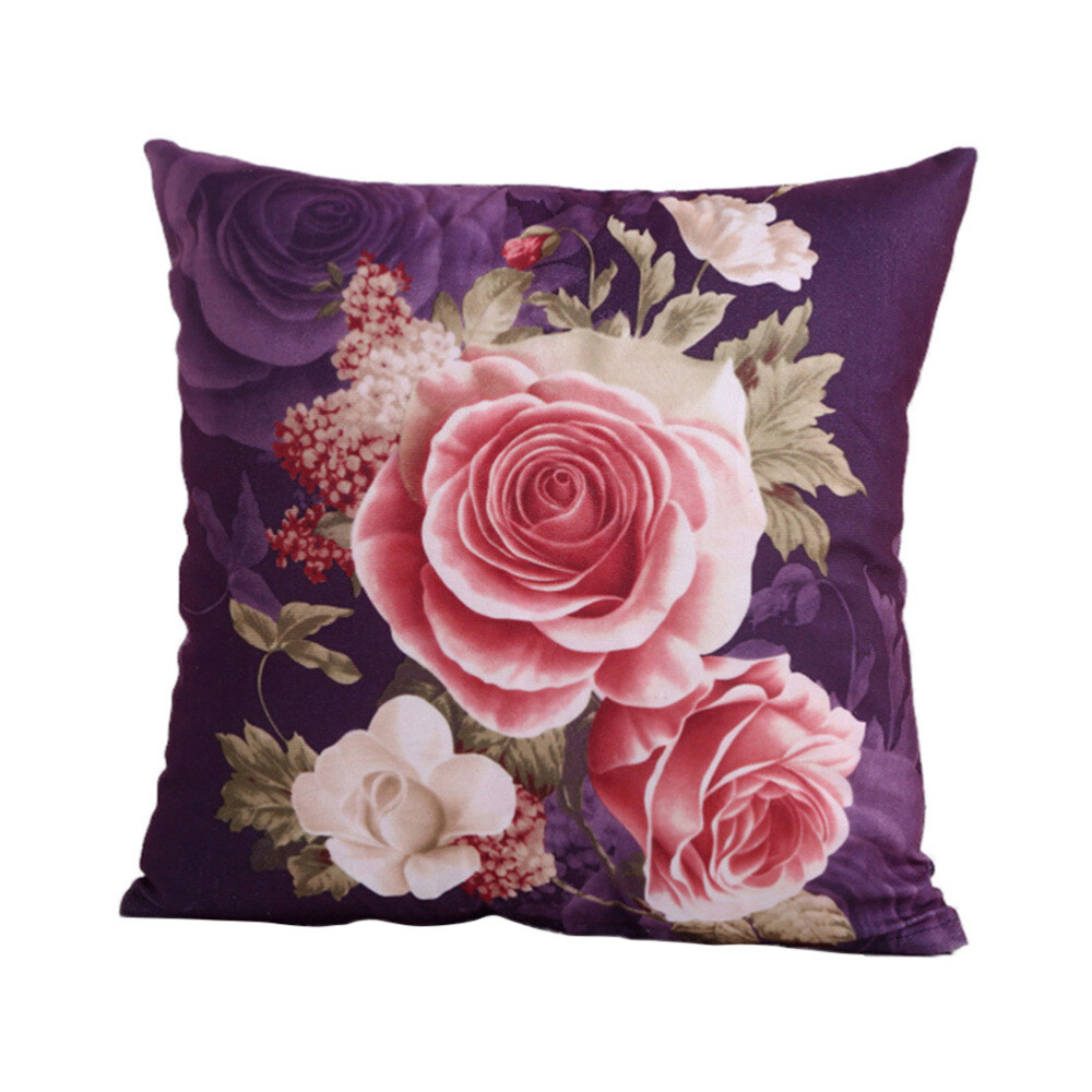 Federa cuscino viola ufficio fiori peonie-fiori federa cuscino da lancio