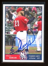 2017 New Hampshire Fisher Cats SHANE DAWSON Signed Card autograph auto BLUE JAYS