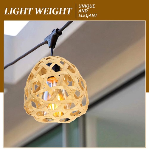 4Pcs Ceiling Fan Light Lamp Shade Replacement Bamboo Lampshade New - Picture 6 of 12