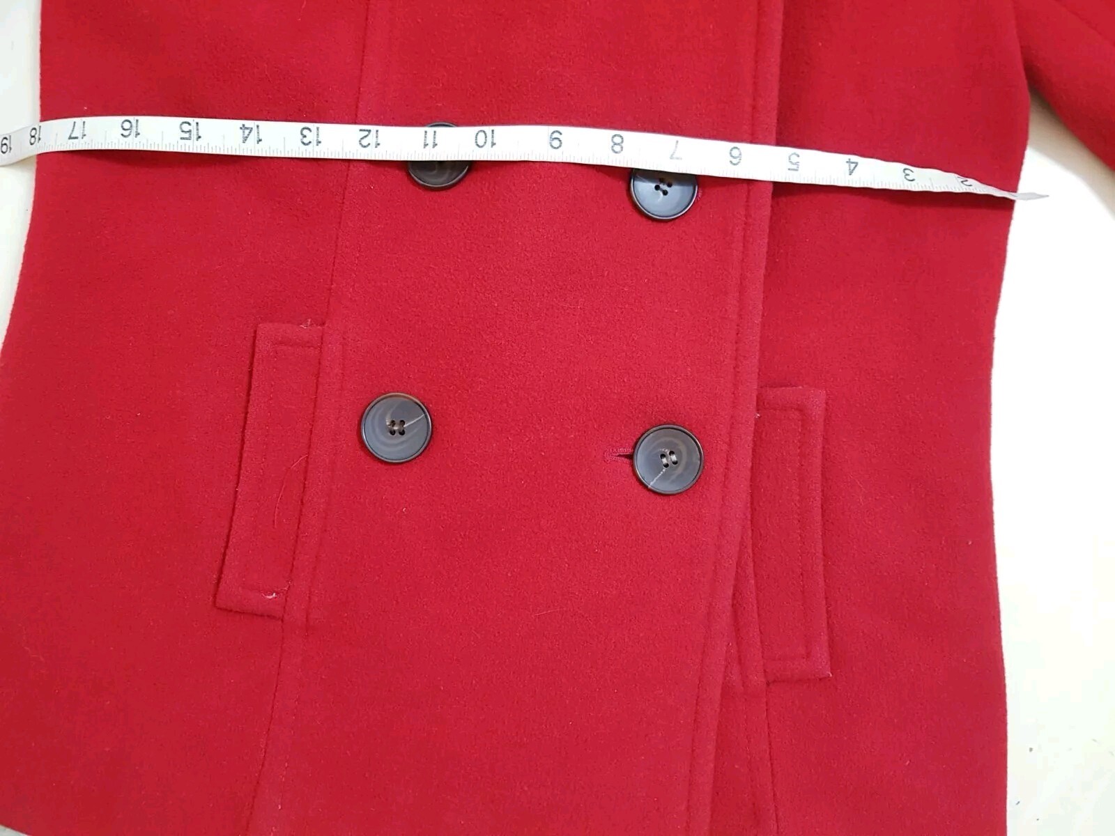 Zara Basic Red Wool-Blend Peacoat Jacket Double-B… - image 7