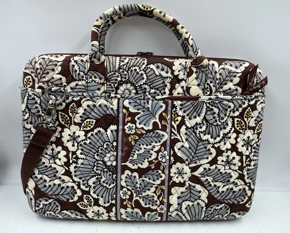 Vera Bradley Hardcover Laptop Bag Java Blue Crossbody Messenger Bag - Image 2 of 4