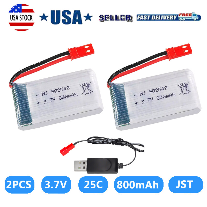 Battery 2PCS 3.7V 800mah for MJX X400 X800 X300C X500 Four-a