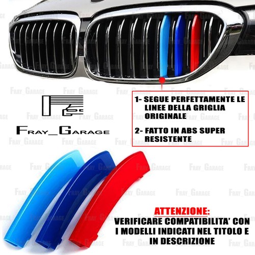 Lot De 3 Couvercles De Grille Pour BMW Série 1 F20/F21 2011-2014 - 8 Lamelles, Plastique Gris