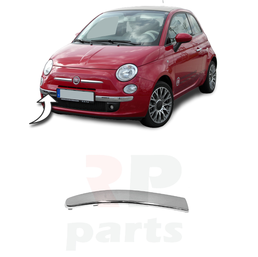 Paire Baguettes Chrome Moulure Angle Parechocs Pare-chocs Avant Fiat 50901686 Pour Fiat 500 Et 500c