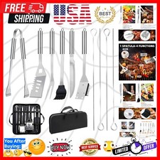 11-Piece Stainless Steel BBQ Tool Set - Perfect Father's Day Gift for Grilling