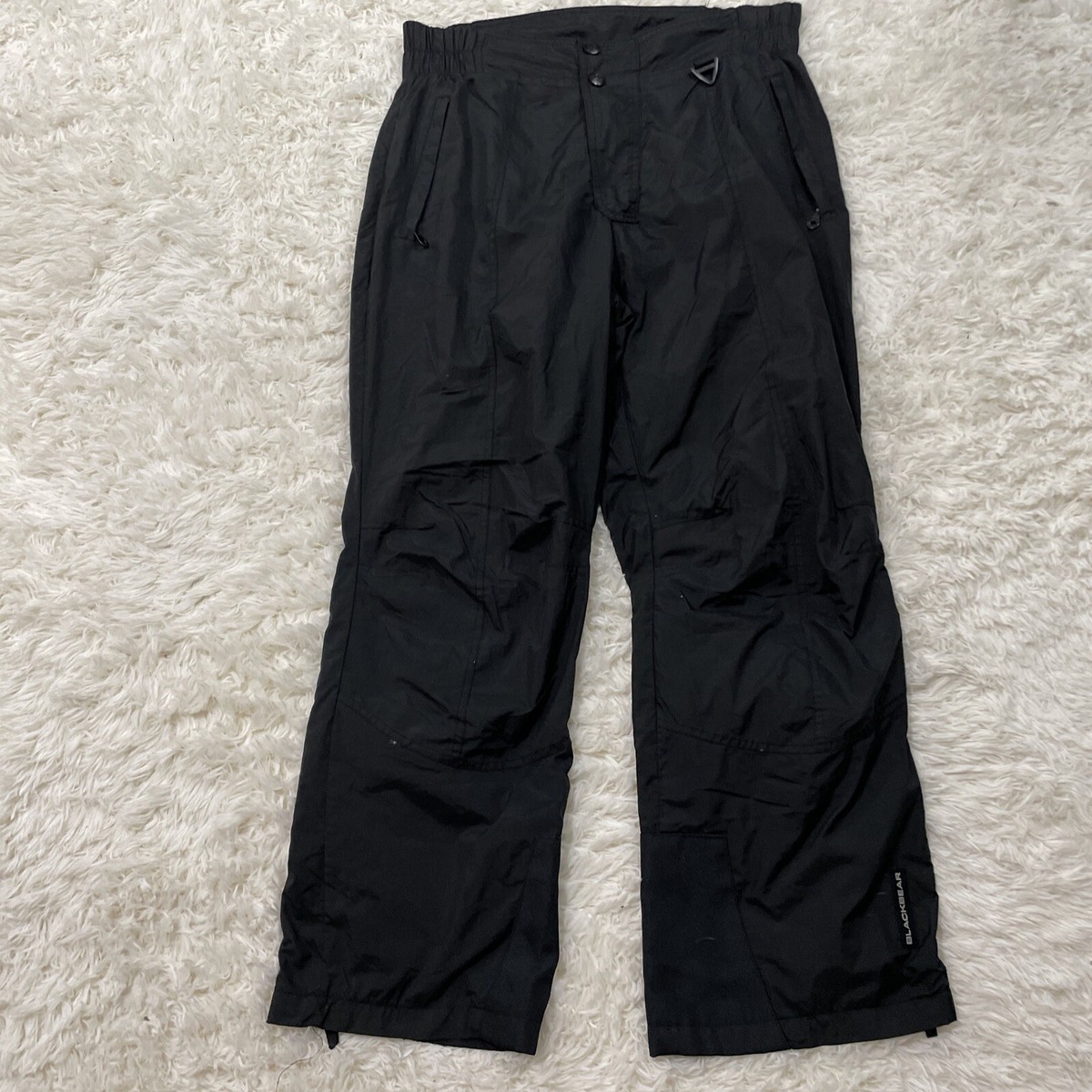 BLACKBEAR Snow Pants Mens L Black Insulated Lined Active Ski