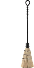 Rope Handle Single Brush Fireplace Tool, Standard, Black