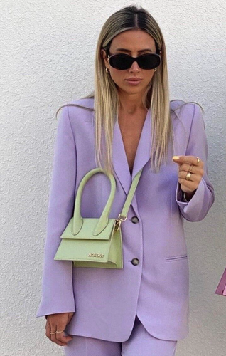 ZARA WOMEN NEW STRAIGHT CUT BLAZER JACKET PURPLE LILAC XS S 2010/758 - Picture 2 of 10
