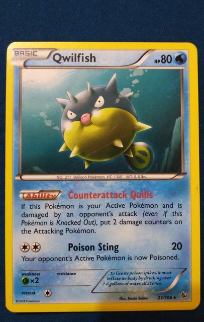 POK MON QWILFISH 21 106 RARE NM CARD FLASHFIRE EBay
