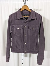 Marc Jacobs Vintage Y2K Mauve Moleskin Grunge Trucker Velvet Denim Jacket Slim S